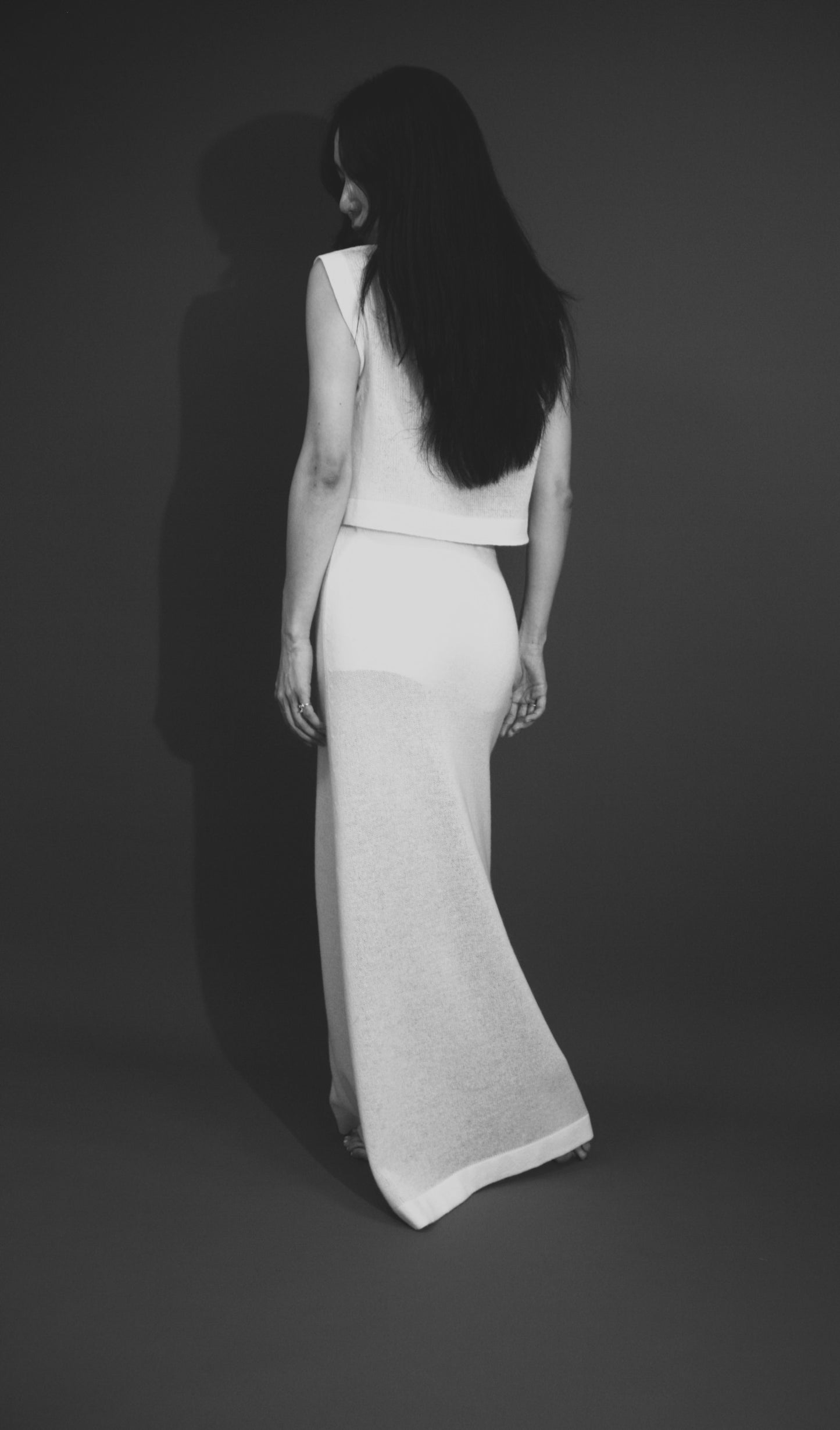 lleia capsule collection 1 - Sheer Knit Cashmere Skirt