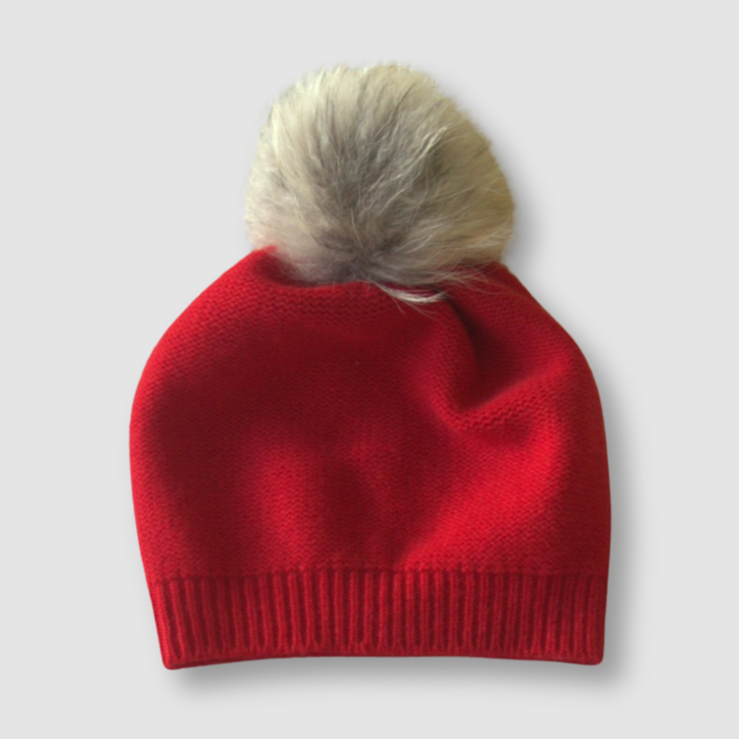 Fur Pom Pom Cashmere Beanie