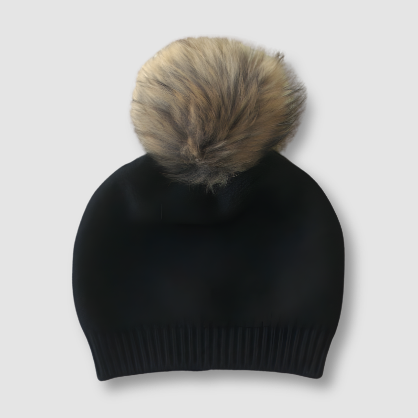 Fur Pom Pom Cashmere Beanie