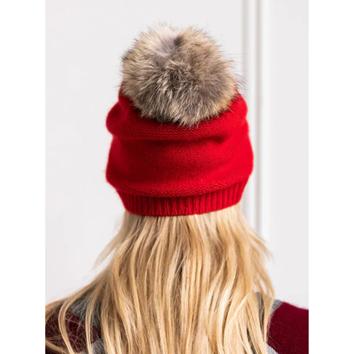 Fur Pom Pom Cashmere Beanie