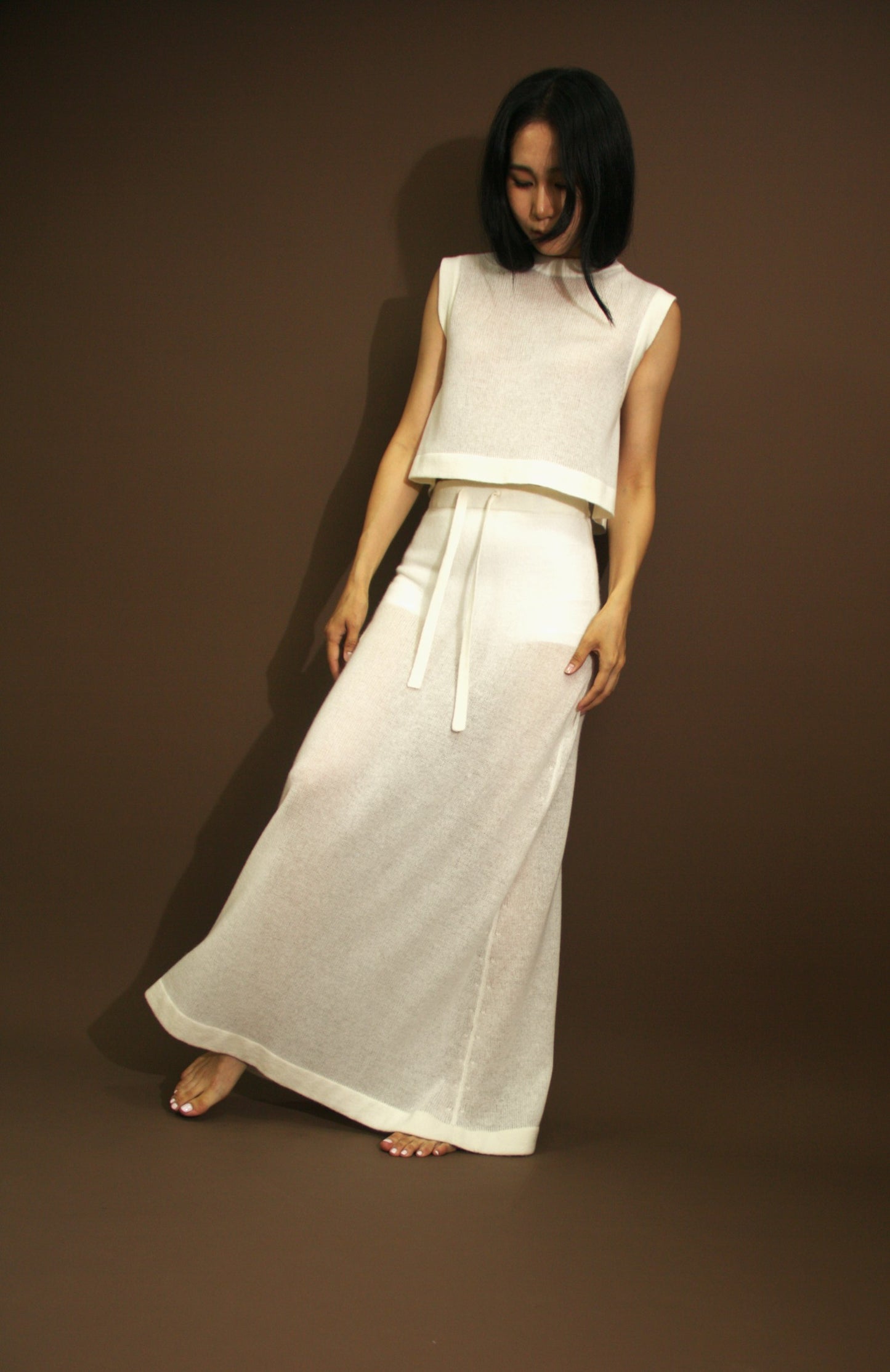 lleia capsule collection 1 - Sheer Knit Cashmere Skirt