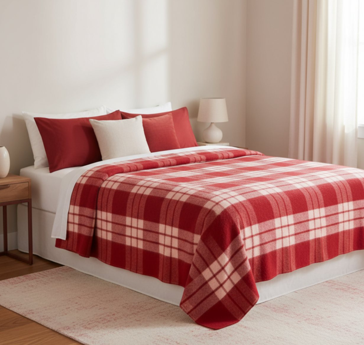 Organic sheep wool blanket