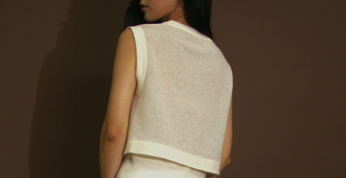 lleia capsule collection 1 - Sheer Knit Cashmere Crop Vest