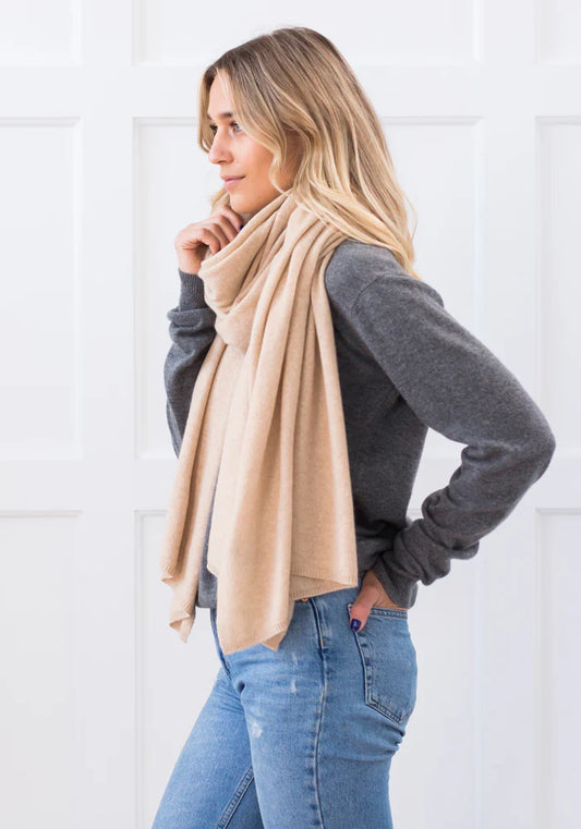 Oversized cashmere blanket scarf