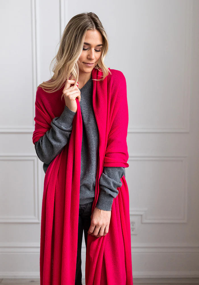 Oversized cashmere blanket scarf